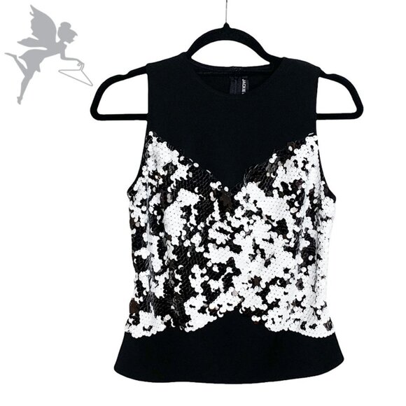 JACKIE ROGERS Sleeveless Top with Circular Pailettes - Picture 1 of 5